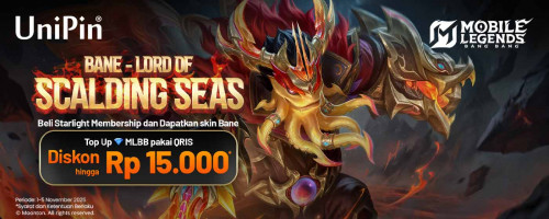 Top Up Diamonds MLBB pakai QRIS dan diskon hingga 15.000 UniPin Credits di UniPin!